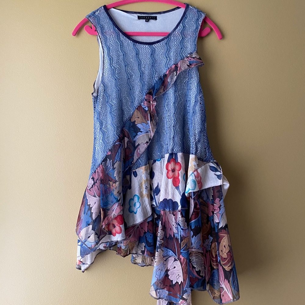 Blue and colorful Top